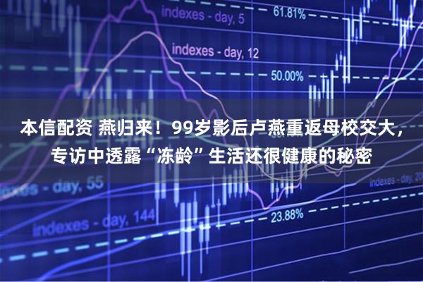 本信配资 燕归来！99岁影后卢燕重返母校交大，专访中透露“冻龄”生活还很健康的秘密